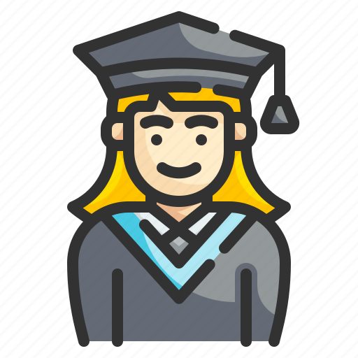 Graduation, graduate, university, academy, female icon - Download on Iconfinder