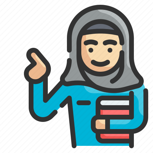 Hijab, teacher, muslim, headdress, woman icon - Download on Iconfinder