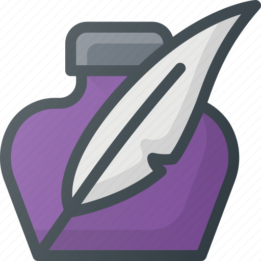 Feather, ink, school, write, writing icon - Download on Iconfinder