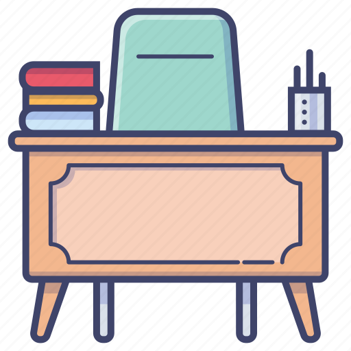 Education, desk, teacher desk, furniture, office, table, chair icon - Download on Iconfinder