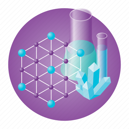 Chemistry, crystal, education, experiment, molecule, school, test-tube icon - Download on Iconfinder