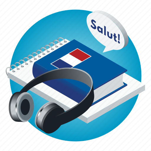 Book, france, french, headphones, language, school, subject icon - Download on Iconfinder