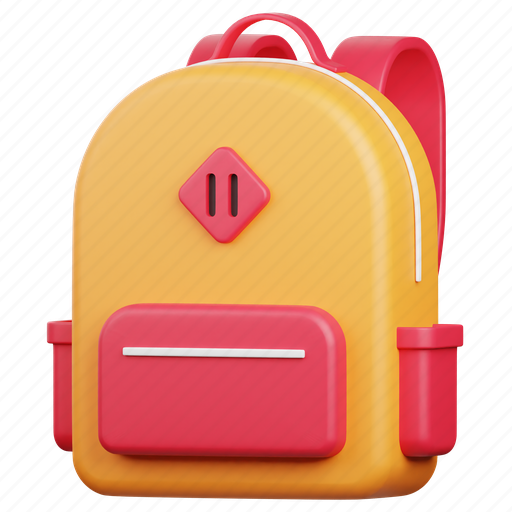 School, bag, backpack, travel, student, study, education 3D illustration - Download on Iconfinder
