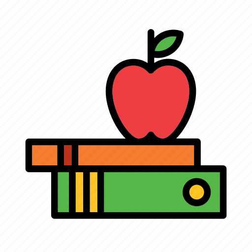 Apple, book, books, college, education, school icon - Download on Iconfinder