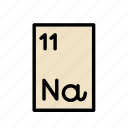 atomic number, chemical, element, na, periodic table, science, sodium