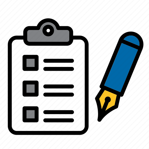 Check, checklist, form, fountain, inventory, list, pen icon - Download on Iconfinder