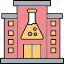 chemical lab, building, atomic house, atom house, laboratory experiment 