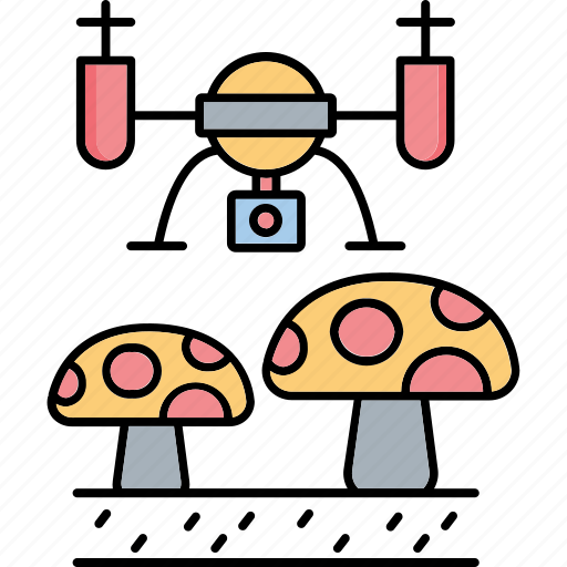 Mushroom experiment, drone, search germs, search virus icon - Download on Iconfinder