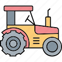 agricultural tractor, tractor, agriculture, farm house