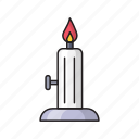 burner, candle, fire, flame, lab