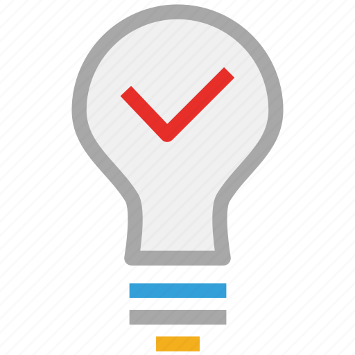 Bulb, light bulb, power, tick sign icon - Download on Iconfinder