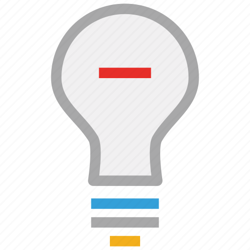 Bulb, light bulb, minus sign, power icon - Download on Iconfinder