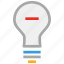 bulb, light bulb, minus sign, power 