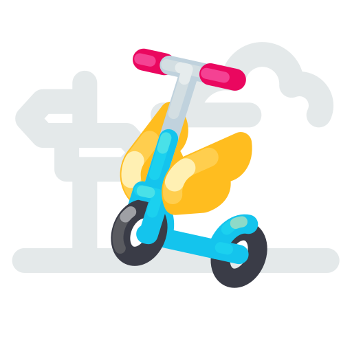 Fast, kick, scooter, speed, wings icon - Free download