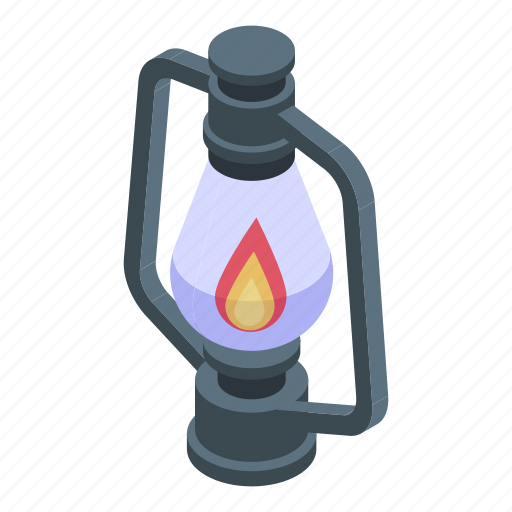 Camp, lamp, isometric, lantern icon - Download on Iconfinder