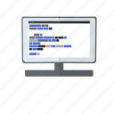 blue, code, coding, html, monitor, computer, pc