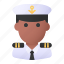 avatar, captain, job, man, profession, sailor, user 