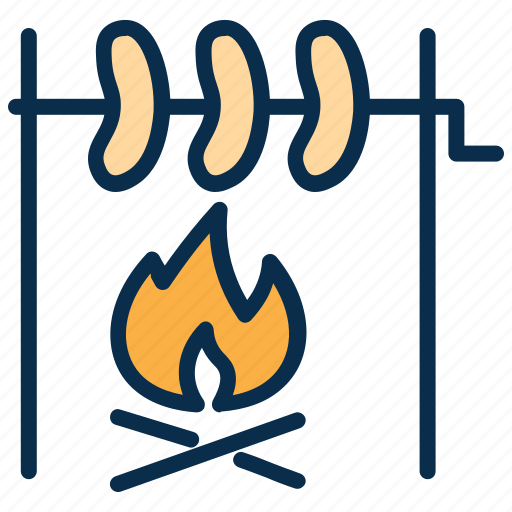 Bbq, cook, cooking, fire, food, sausage icon - Download on Iconfinder