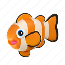 clownfish, fish, sea, aquatic, ocean, animal, 3d