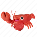 lobster, crayfish, crustacean, sea, aquatic, animal, 3d
