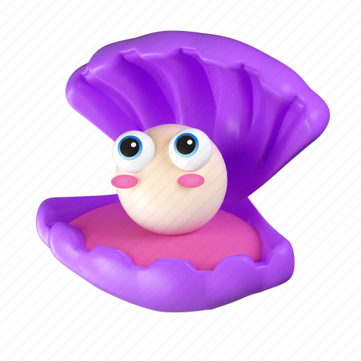 Clam, pearl oyster, sea, aquatic, ocean, animal, 3d icon - Download on Iconfinder
