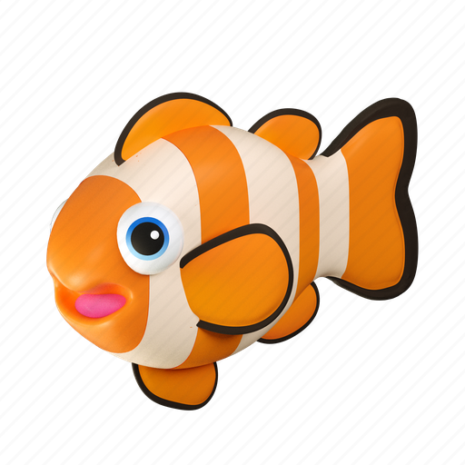 Clownfish, fish, sea, aquatic, ocean, animal, 3d icon - Download on Iconfinder