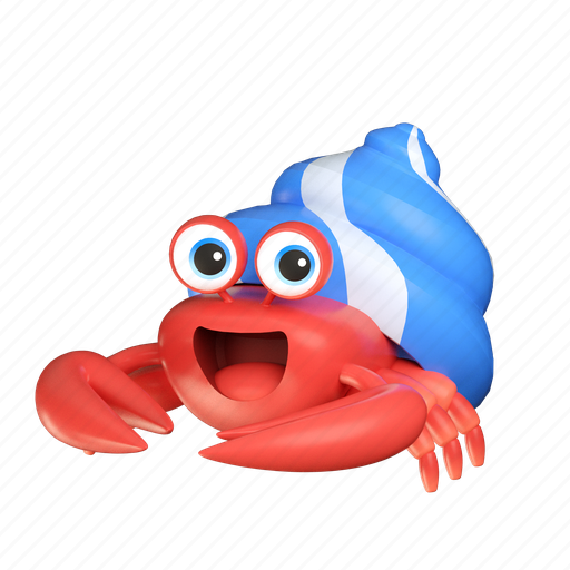 Hermit crab, beach, crustacean, sea, aquatic, animal, 3d icon - Download on Iconfinder