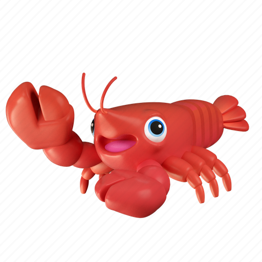 Lobster, crayfish, crustacean, sea, aquatic, animal, 3d icon - Download on Iconfinder