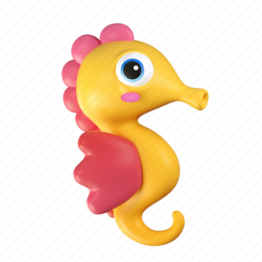 Seahorse, cute, sea, aquatic, ocean, animal, 3d icon - Download on Iconfinder