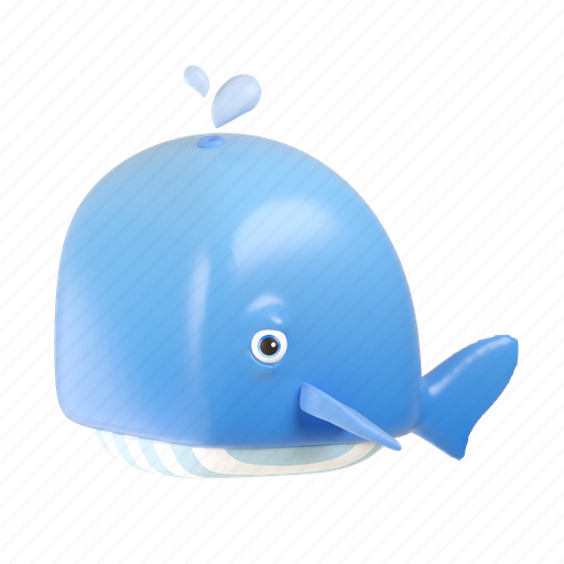 Whale, fish, sea, aquatic, ocean, animal, 3d icon - Download on Iconfinder