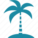 ocean, sea, palm, plant, tree
