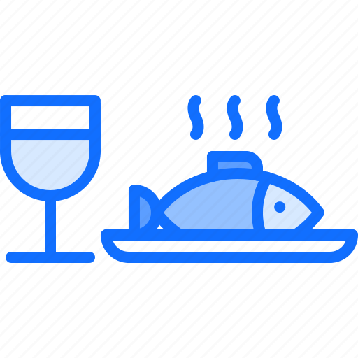 Eat, fish, food, plate, restaurant, seafood, wine icon - Download on Iconfinder