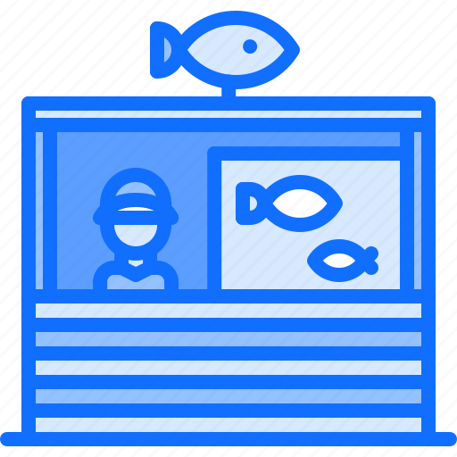 Counter, eat, fish, food, restaurant, seafood, seller icon - Download on Iconfinder