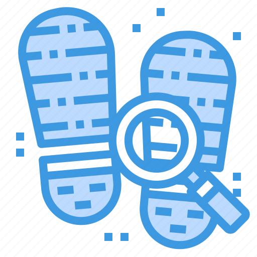 Footprint, glass, magnifying, search, security icon - Download on Iconfinder