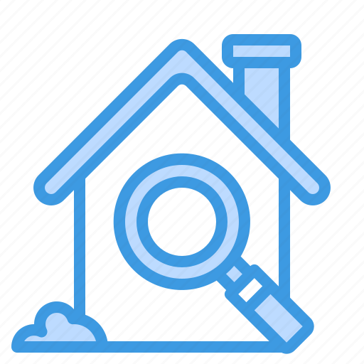 Estate, glass, house, magnifying, property, real, search icon - Download on Iconfinder