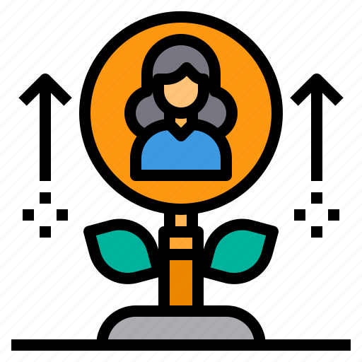 Candidate, growth, plant, tree, woman icon - Download on Iconfinder