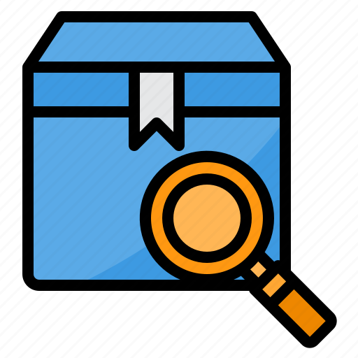 Box, delivery, glass, magnifying, package, tracking icon - Download on Iconfinder