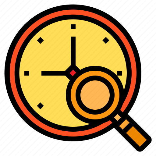 Clock, date, glass, magnifying, time, wait icon - Download on Iconfinder