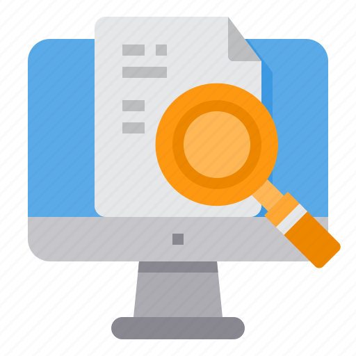 Computer, document, file, glass, magnifying, search icon - Download on Iconfinder