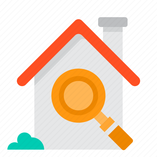 Estate, glass, house, magnifying, property, real, search icon - Download on Iconfinder