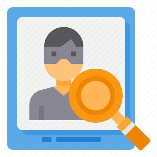 Glass, identity, magnifying, search, security, thief icon - Download on Iconfinder