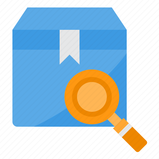 Box, delivery, glass, magnifying, package, tracking icon - Download on Iconfinder