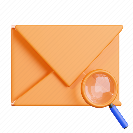 Search, mail, search mail, email, envelope, message 3D illustration - Download on Iconfinder