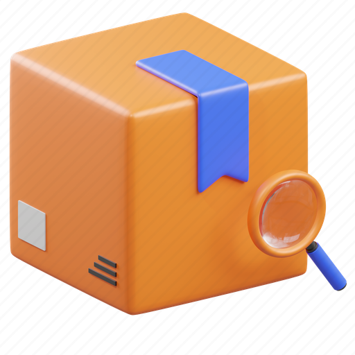 Search, package, search package, delivery, shipping, shipment 3D illustration - Download on Iconfinder