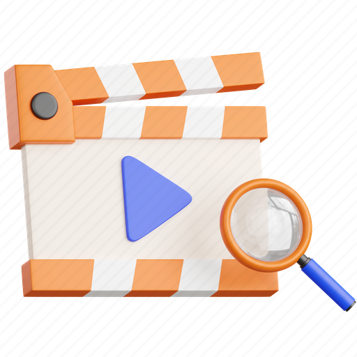 Search, video, search video, multimedia, movie 3D illustration - Download on Iconfinder