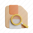 search, file, save, front, data, document, magnifier, format