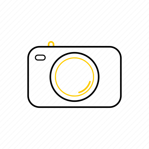Camera, outline, season, summer, yellow icon - Download on Iconfinder