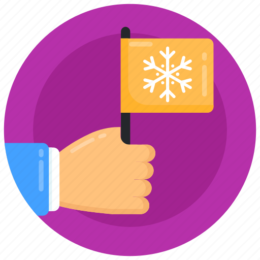 Ensign, snowflake flag, pennant, winter flag, handheld flag icon - Download on Iconfinder