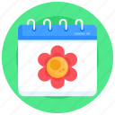 spring calendar, spring reminder, planner, yearbook, almanac