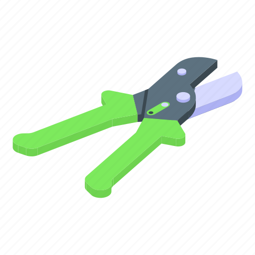 Metal, secateurs, isometric icon - Download on Iconfinder